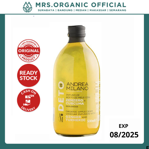 

Cuka Apel dengan Turmeric and Ginger Andrea Milano Organic Apple Cider Vinegar with Kunyit dan Jahe 500 ml