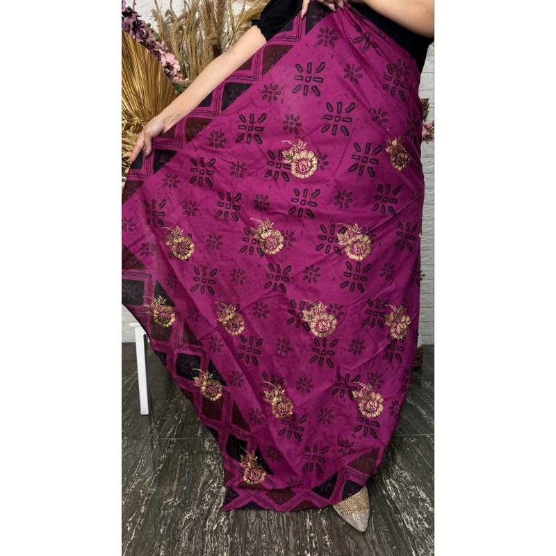 kamen lembaran katun motif batik kombinasi benang emas cendana, kamen lembaran terbaru,kamen lembara