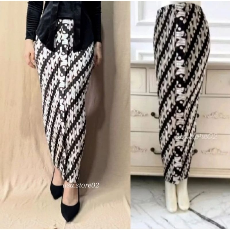 Rok Plisket Batik Kebaya PREMIUM/Rok Wiru/Rok Instan/Bawahan  Kebaya