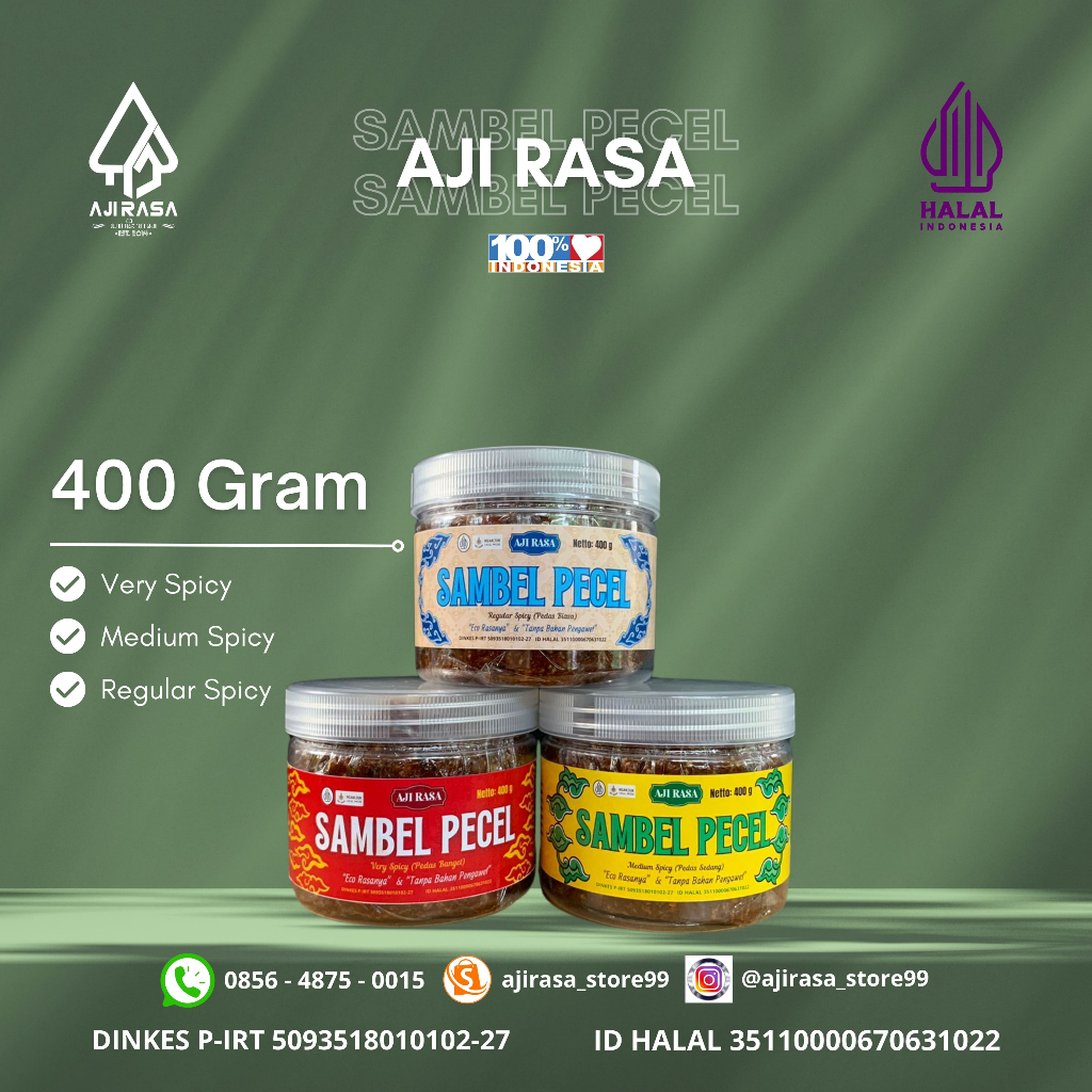 

Sambel Pecel Aji Rasa Kemasan 400gram (Sedang)