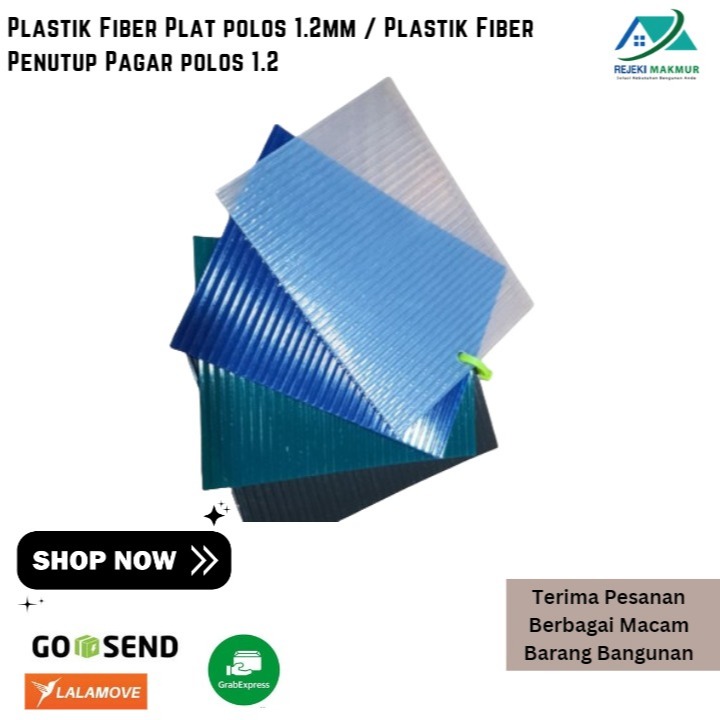Plastik Fiber Plat polos 1.2mm / Plastik Fiber Penutup Pagar polos 1.2