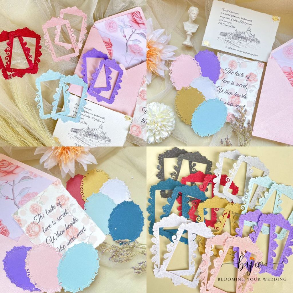 

paper art bingkai pigura vintagepaper art deco decor renda doily kertas warna warni Kertas Deco Wedding keepsake Cantik Aesthetic Bingkai properti wedding keepsake