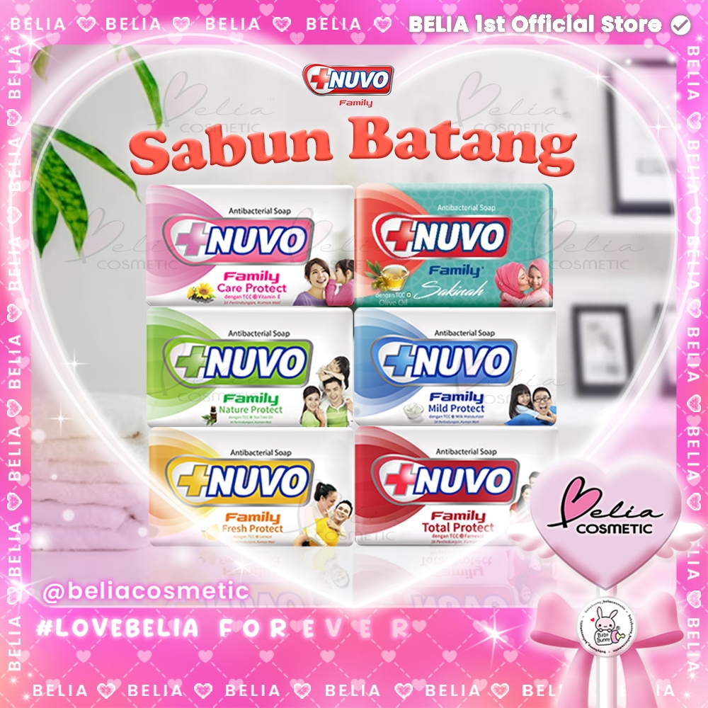 ❤ BELIA ❤ NUVO Family Antibacterial Soap 72g | Sabun Mandi Keluarga | Sabun Batang | Bar Soap