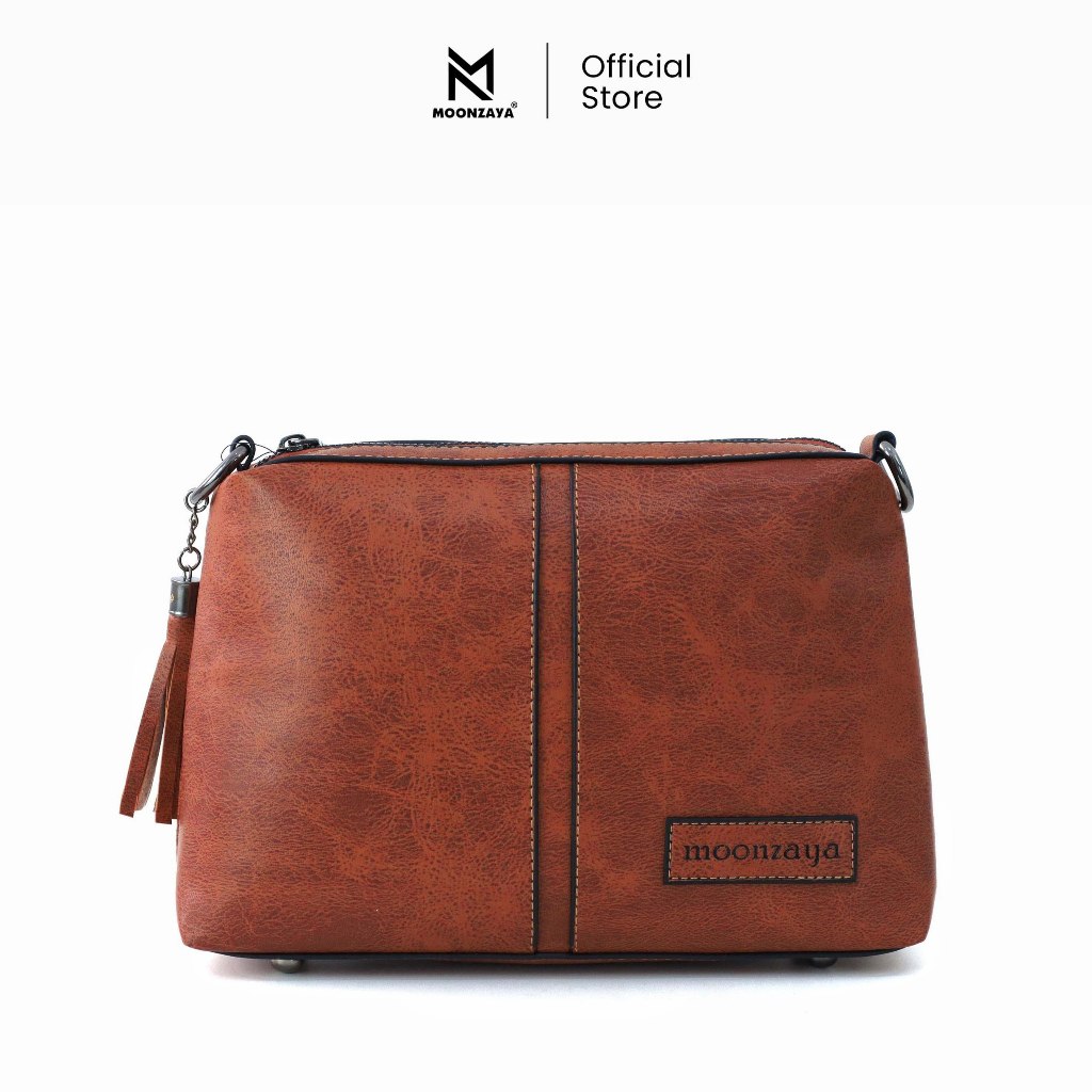 MOONZAYA - Tas Wiwit Moonzaya Tas Selempang Wanita Tas Vintage Tas Kulit Sling Bag Wanita Waterproof