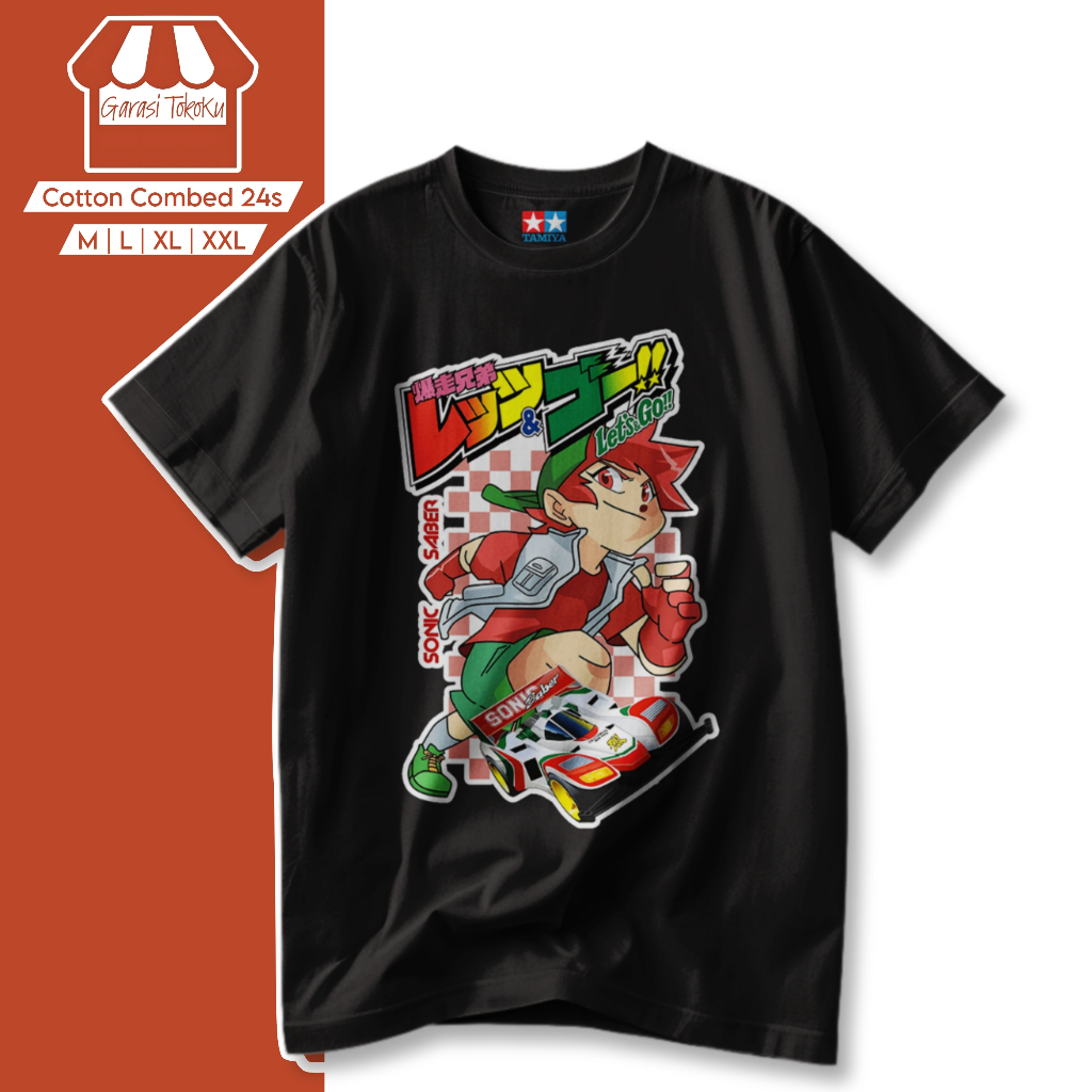 Kaos Tamiya Lets & Go retsu seiba Kaos Mini 4WD baju tamiya pria dan wanita