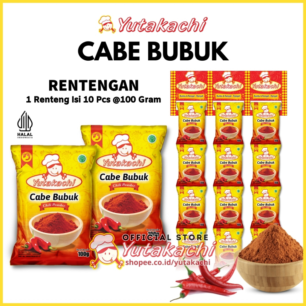 

[RENCENG] Cabe Bubuk 1 Kg Yutakachi (Kemasan 100gr x 10 pcs) Chili Powder / Gochugaru