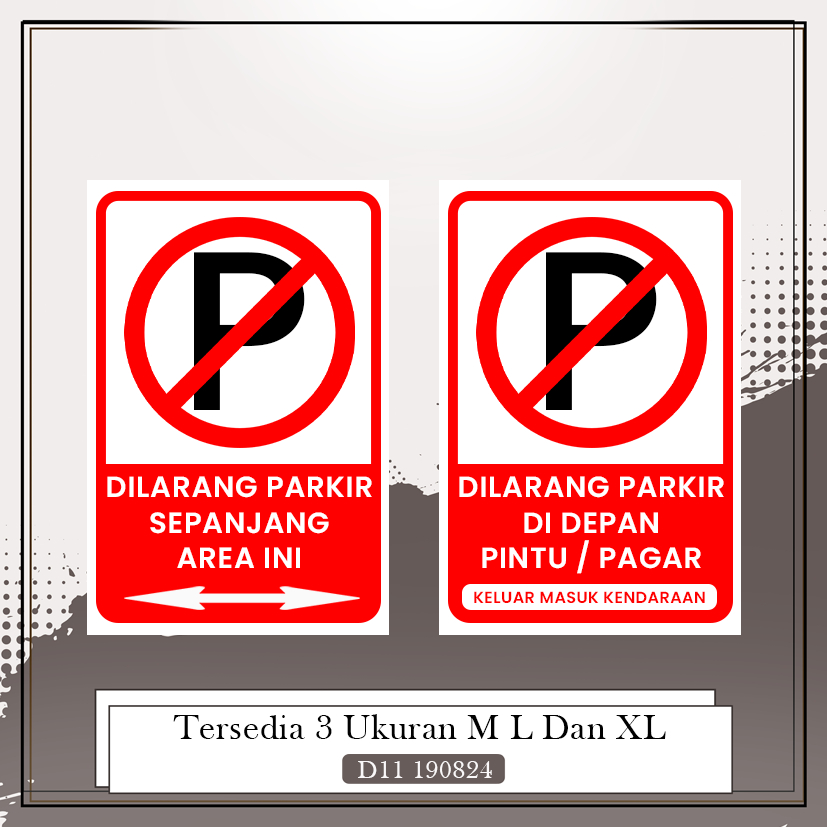 

Sticker Label dilarang parkir Stiker dilarang parkir Rambu depan pintu pagar sign sepanjang area ini