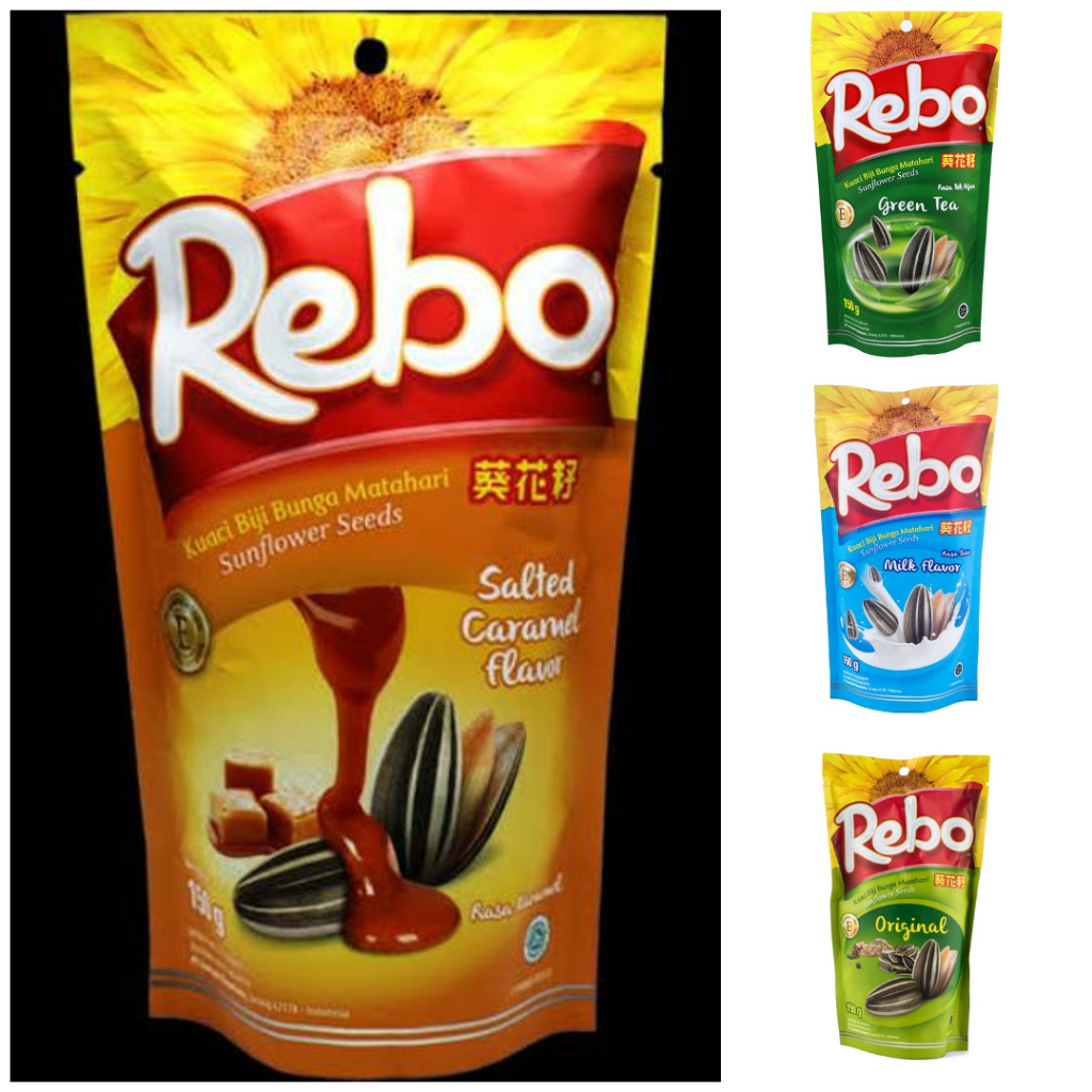 

Rebo Kuaci Biji Bunga Matahari Sunflower Seeds Salted Caramel Green Tea Milk Original Teh Karamel