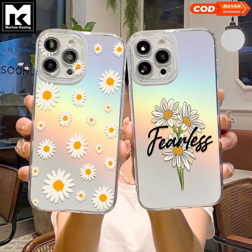 Case Hologram OPPO A5S A11K A12 A7 A15 A15S A57 A77S A58 4G Motif ( FLWR ) Softcase Hologram Bening 