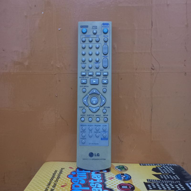 REMOTE ORIGINAL DVD SPEAKER SYSTEM LG SERI 6711R1P097B