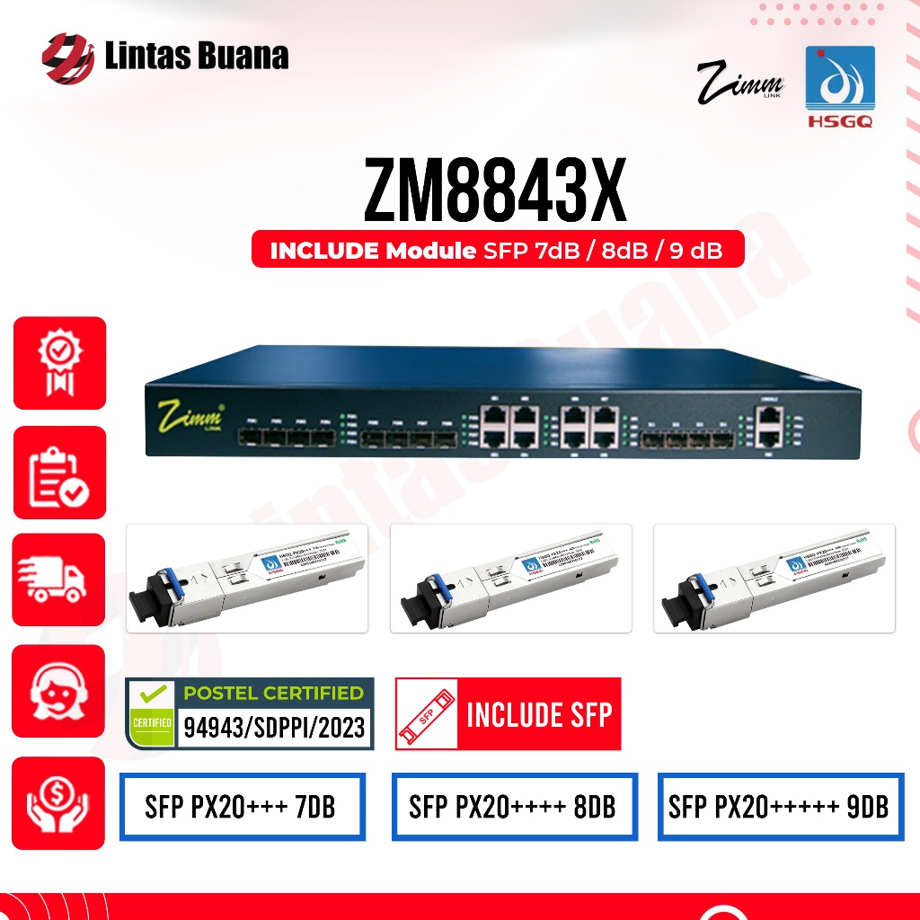 OLT EPON HSGQ-XE08ID | OLT EPON 8 PON uplink 10G ZIMMLINK | OLT EPON 8 PON  HIOSO