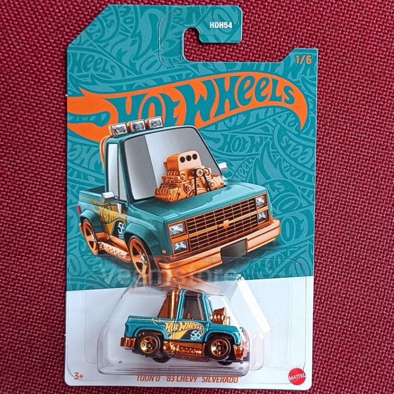 Hotwheels 1:64 Tooned Chevy Silverado 56th Anniversary Pearl & Chrome [Original Mattel]