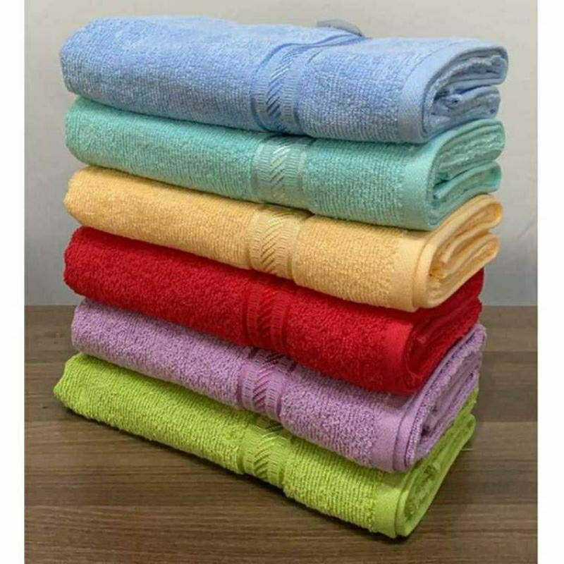 HANDUK MANDI MERAH PUTIH GRADE A 50 X 100 / HANDUK MURAH MERAH PUTIH / HANDUK KATUN MERAH PUTIH 50 X