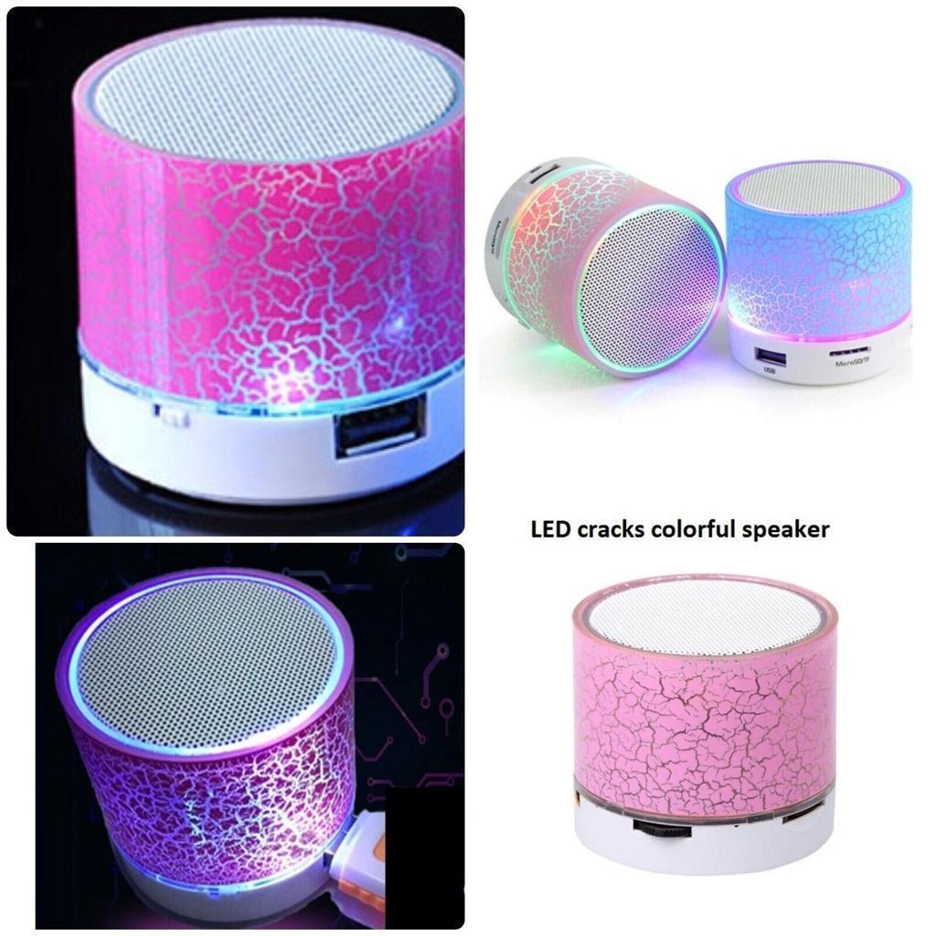 Speaker Bluetooth Portabel Speaker Mini Speaker Bass Cracker Lampu LED Lampu LED Musik