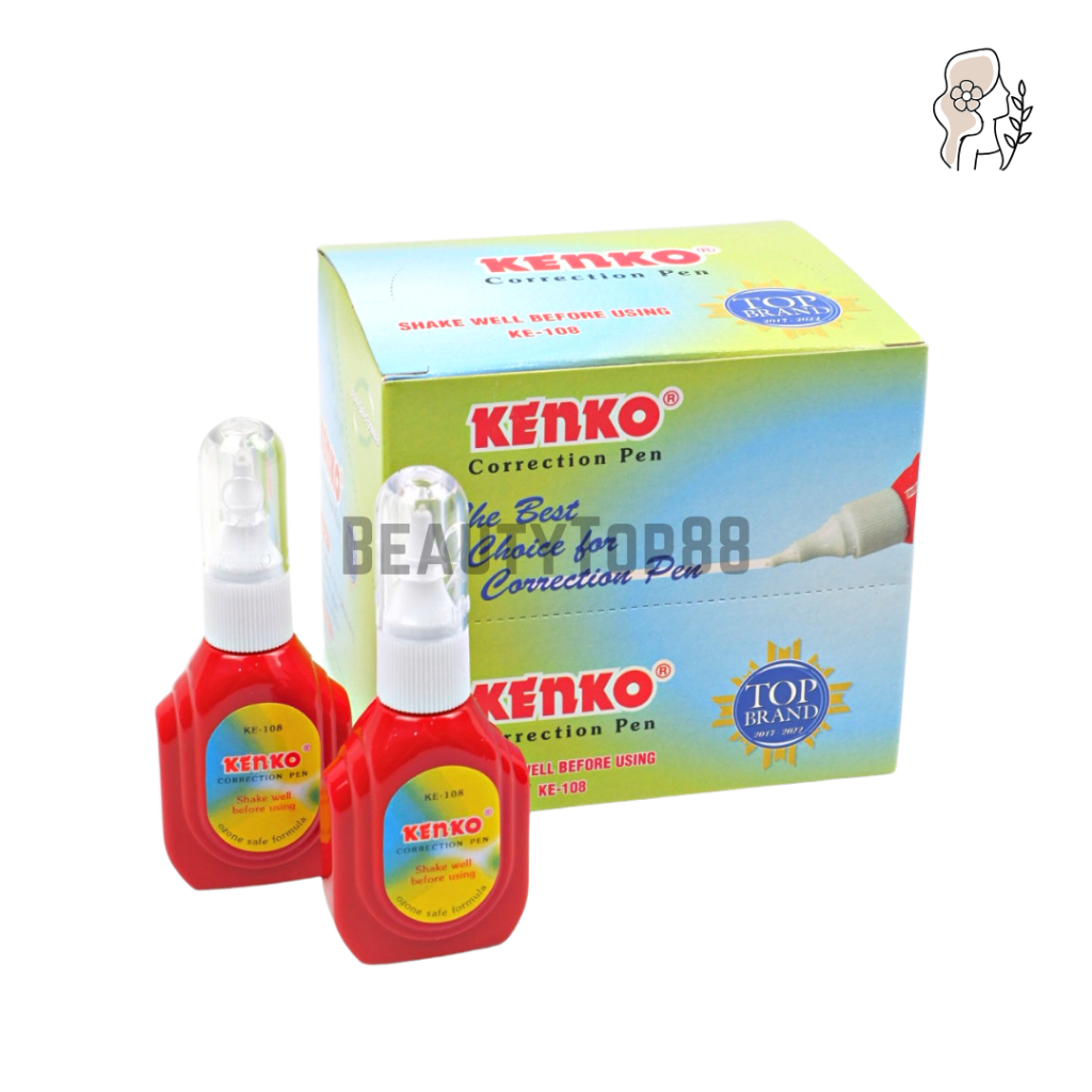 

Correction Fluid Kenko KE-108 Mini - Tip Ex Cair Penghapus Kecil - Cairan Koreksi Tinta Pena Botol Merah KE108