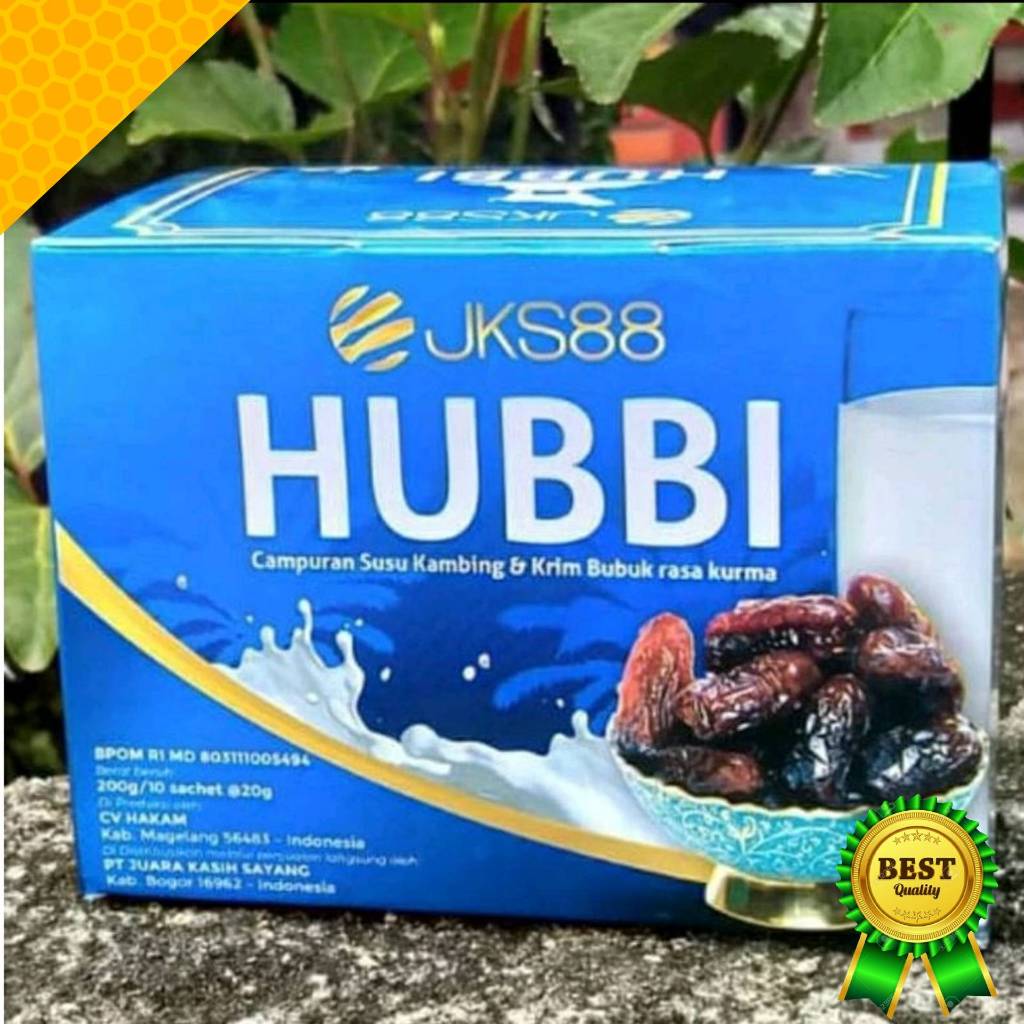 

1 BOX ISI 10 SACHET JKS88 HUBBI CAMPURAN SUSU KAMBING / KRIM BUBU RASA KURMA BPOM