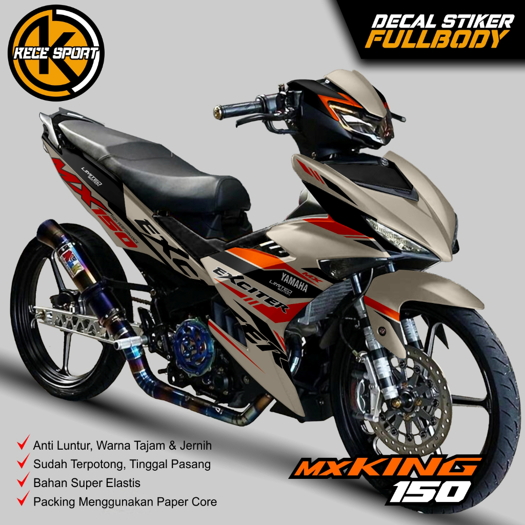 TERBARU decal stiker mx king 150 new exciter fullbody sticker mx king exciter variasi mx king stripi