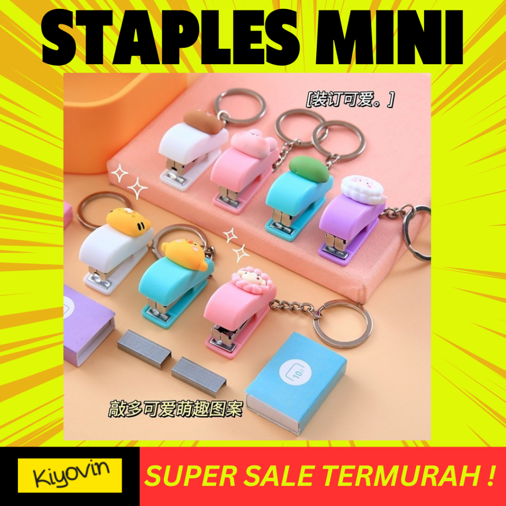 

STAPLES MINI LUCU STAPLER KARAKTER GANTUNGAN KUNCI KARAKTER 3D