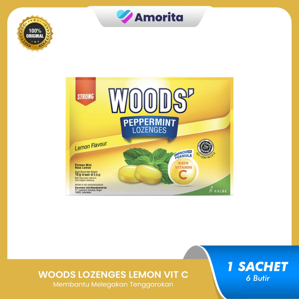 

Woods Lozenges Lemon Vitamin C - Pelega Tenggorokan