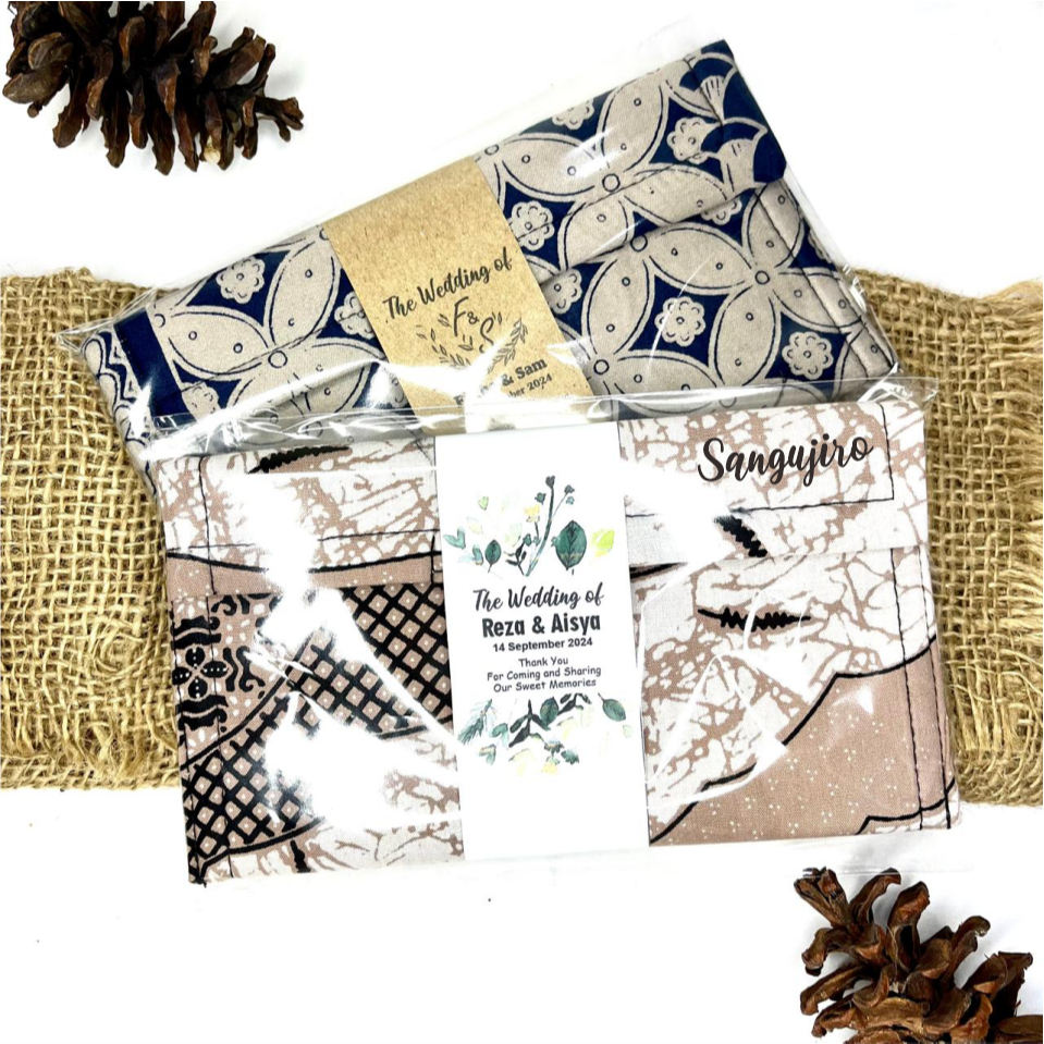 Souvenir Pouch batik lipat ukuran 16 x 10 cm motif batik souvenir pernikahan dompet batik khas jogja