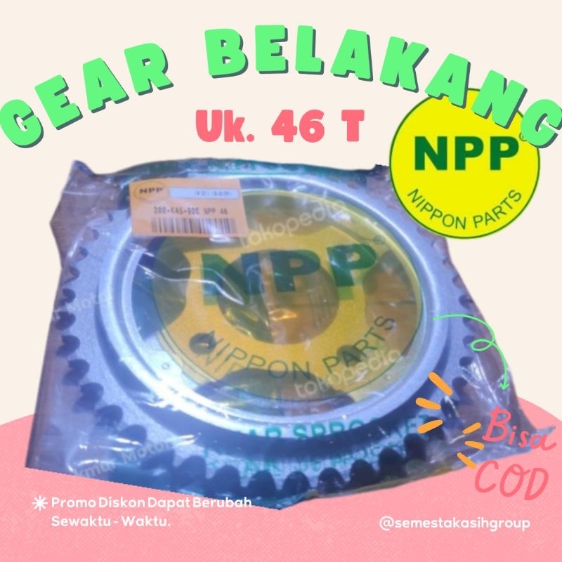 GEAR BELAKANG uk. 46T - 428 HONDA CBR 150 H1 2011 Merk NPP