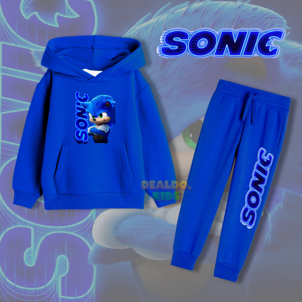 Stelan Hoodie Jogger anak SONIC / Stelan Jaket Hoodie Jogger anak