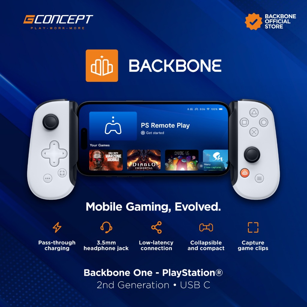 Backbone One Controller PlayStation Edition 2nd Gen USB Type C Case Compatible PS Remote Play Joysti
