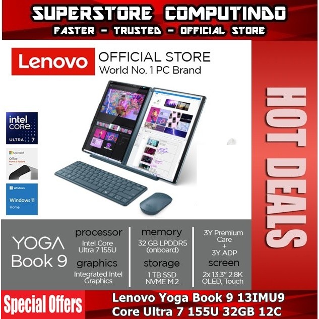 Lenovo Yoga Book 9 13IMU9 Core Ultra 7 155U 32GB 1TB W11 OHS