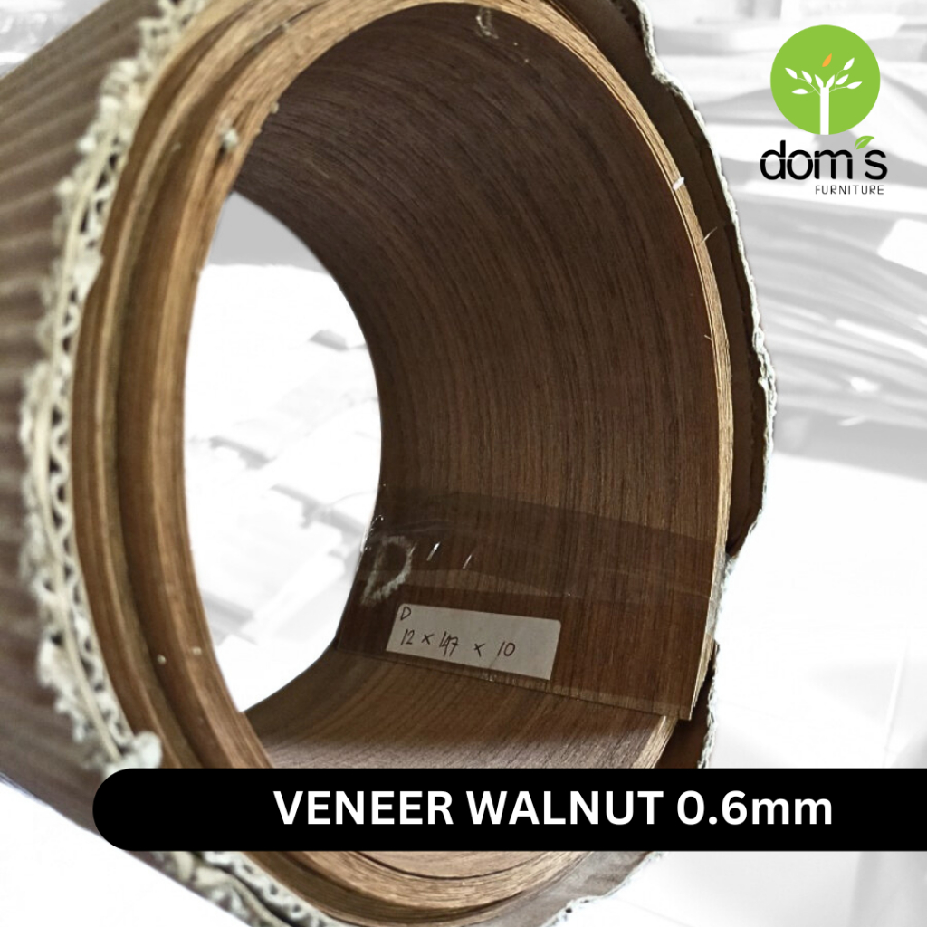 Dom's Veneer Kayu/Wood Veneer Walnut 0.6mm Bahan/Material dari Kayu Asli