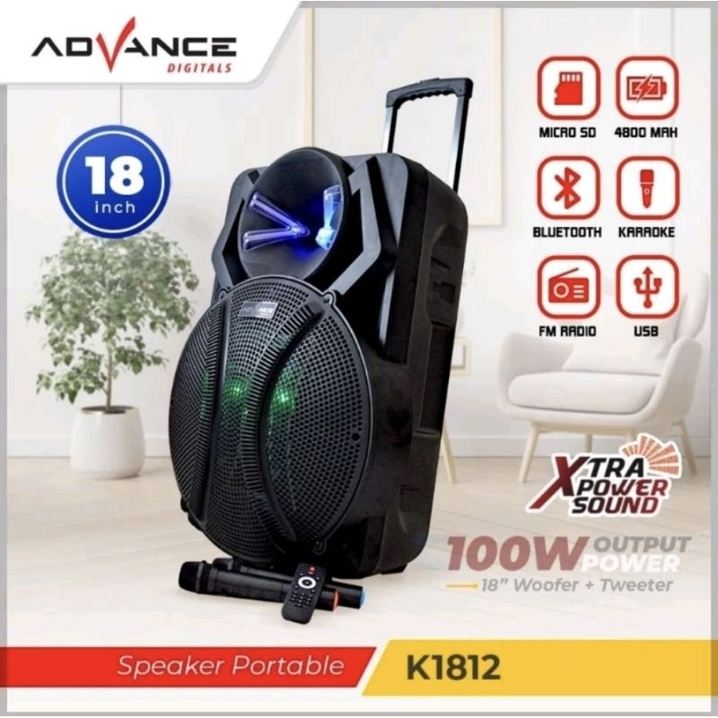 speaker Portable 18 Inch K1812 advance