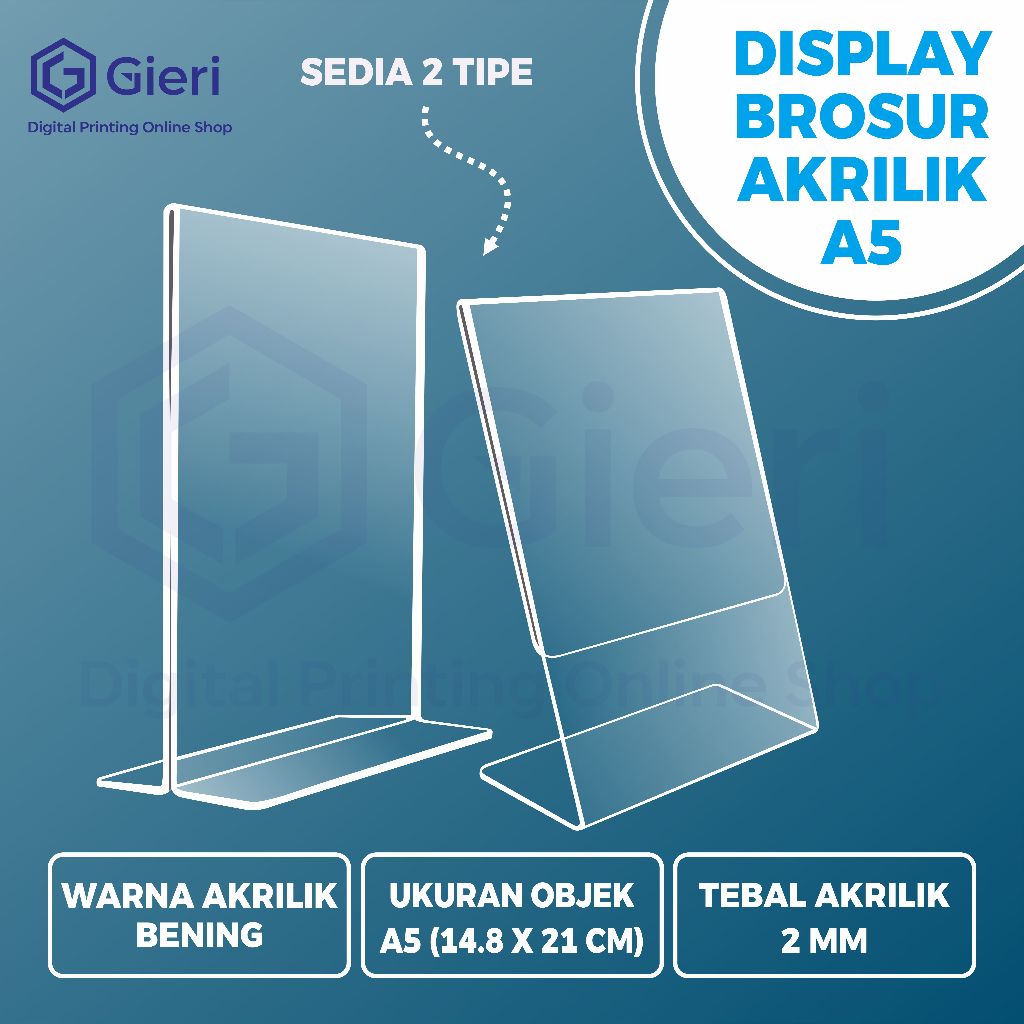 

GIERI - AKRILIK / DISPLAY BROSUR A5 / STAND AKRILIK QRIS A5