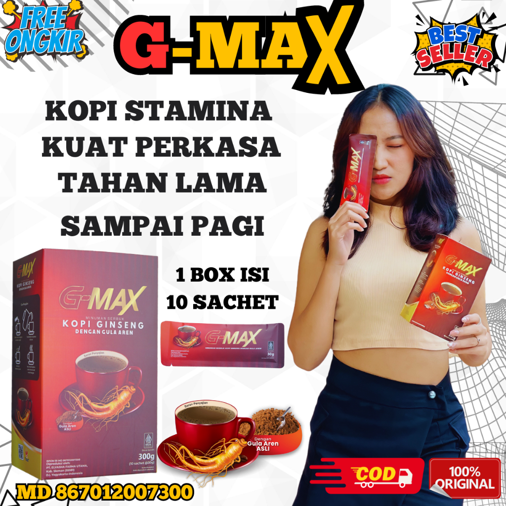 

KOPI G MAX ORIGINAL kopi ginseng penambah stamina pria dewasa kopi kuat dan tahan lama100% bpom