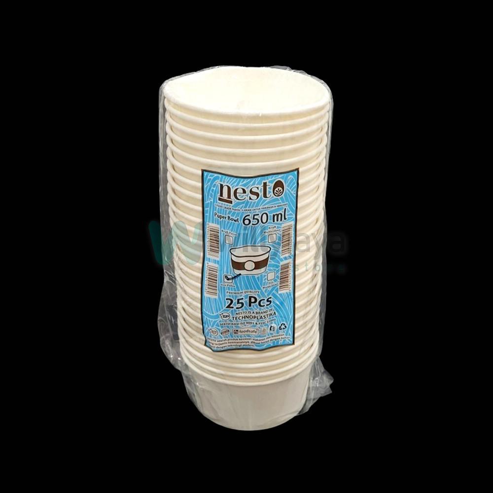 PAPER BOWL / PIRING RICE BOWL KERTAS WHITE TANPA TUTUP