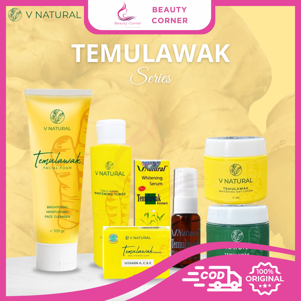 V Natural Temulawak Series (Facial foam/Serum/Toner/Day/Night) - Perawatan Wajah