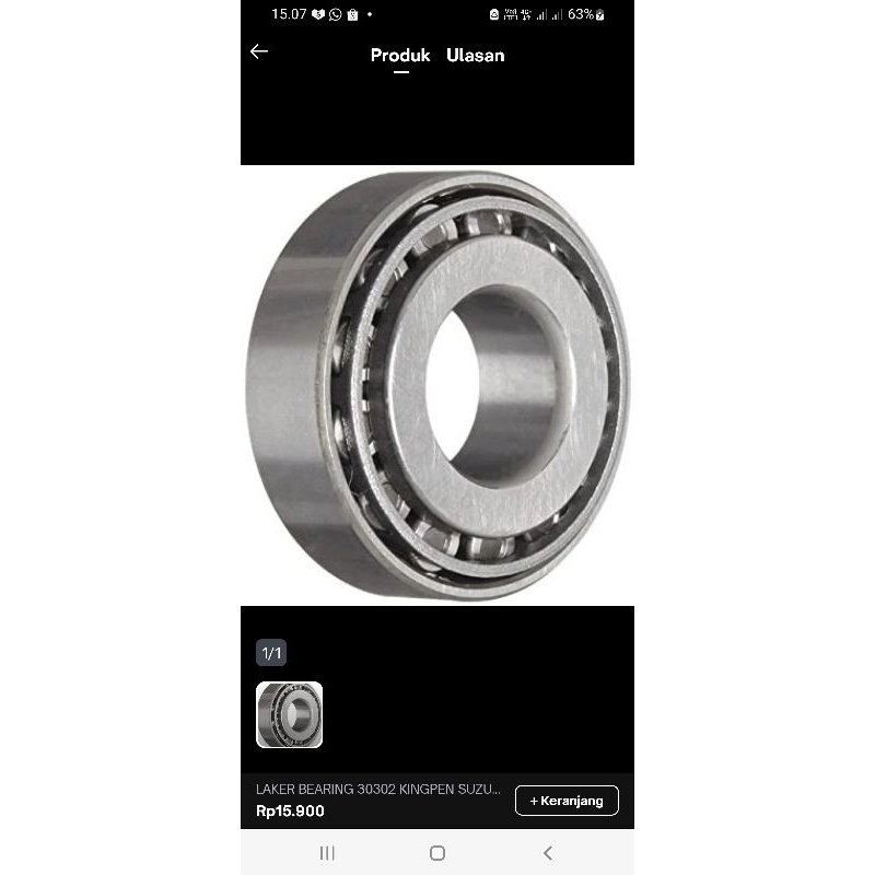 Bearing Taper 30302 NKN