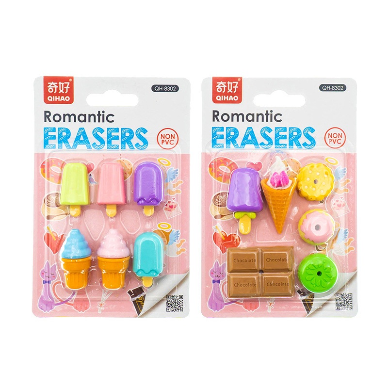 

8302 set penghapus karakter dessert ice cream sensory play stationery