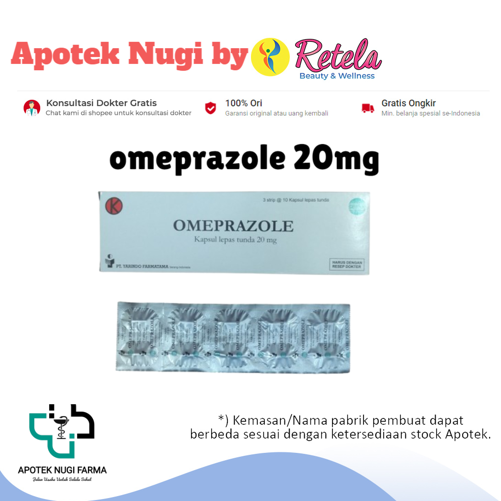 Omeprazole 20mg Strip 10 Kapsul