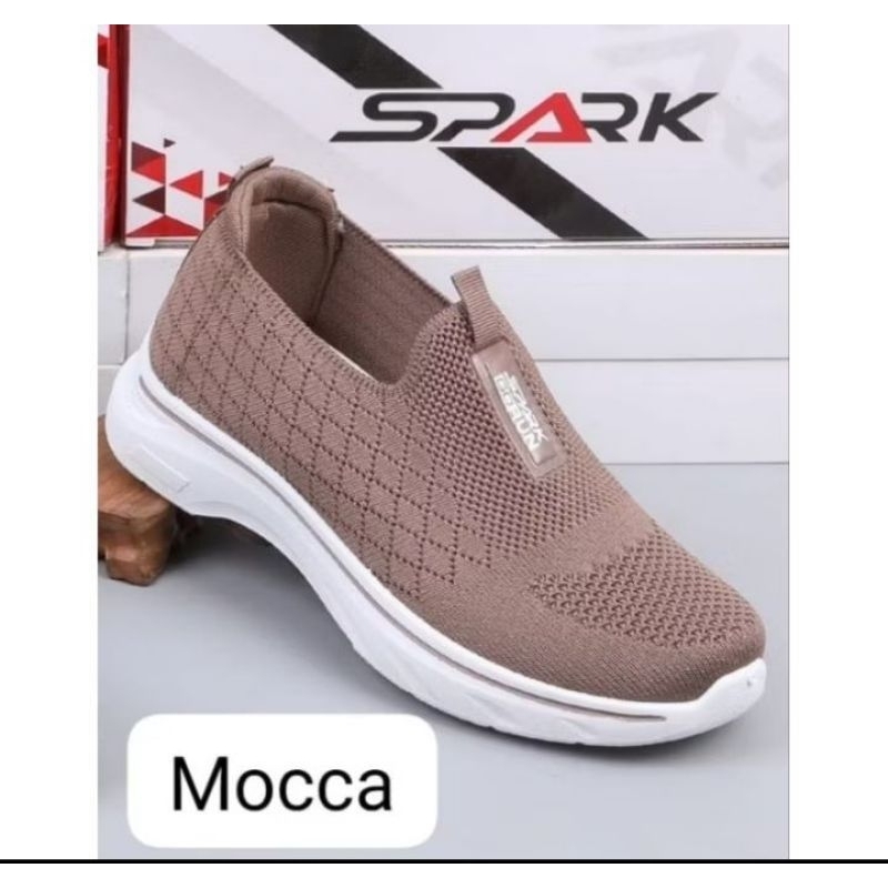 Sepatu slip on wanita spark original sepatu slip on rajut berkualitas dan trendy