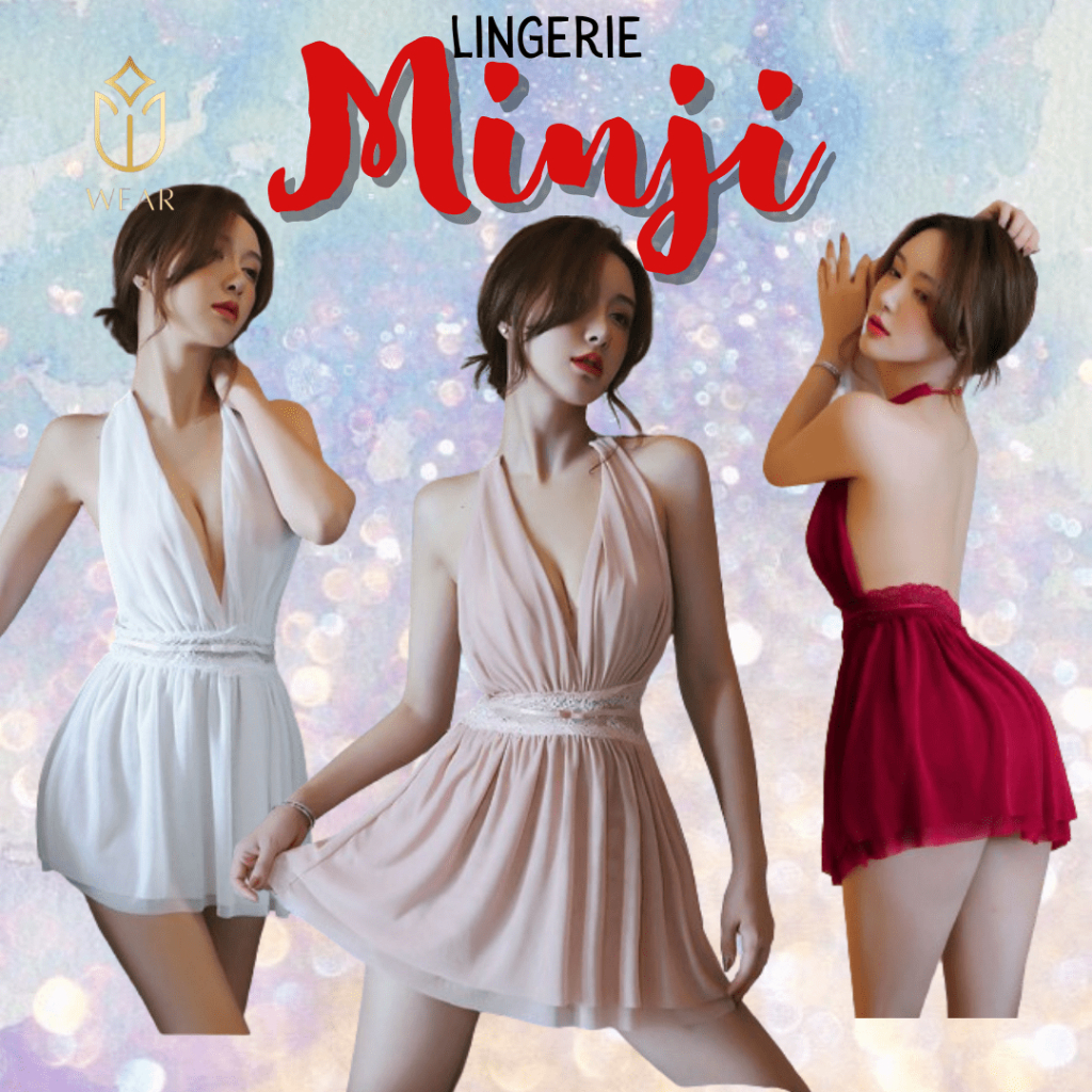 LINGERIE MINJI SEXY MINI DRESS MERAH HITAM PINK PUTIH