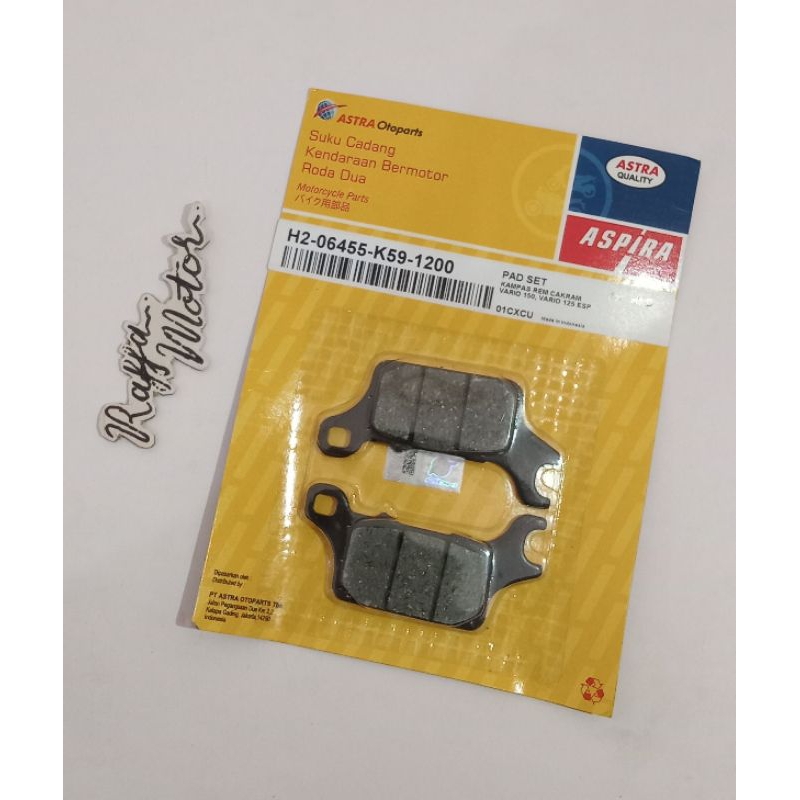 Kampas Rem Cakram K59 Aspira ORIGINAL (Vario 150, Vario 125 esp)