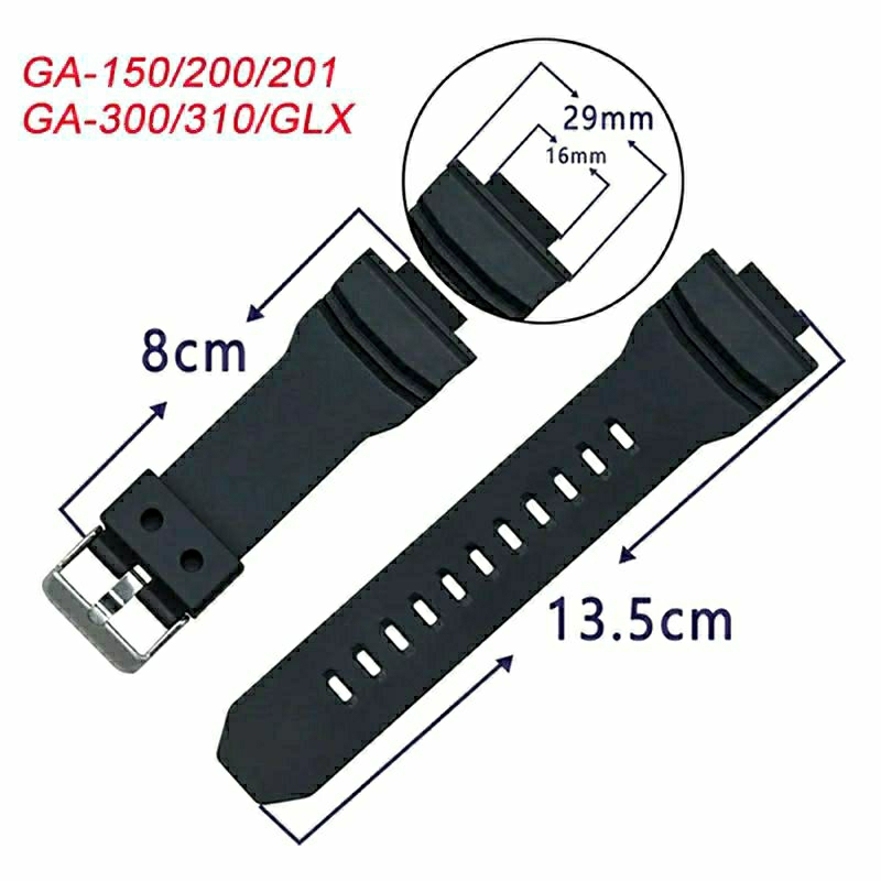 Strap Tali Jam Tangan G-Shock GA-100 GA-150 GA-200 GWX-8900 GLX-150 Free pen