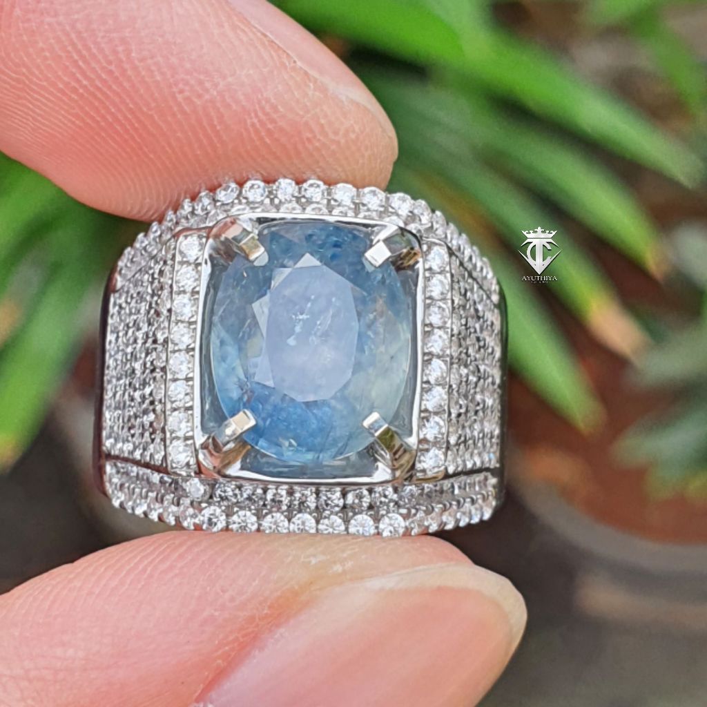 Batu Natural Fancy Blue Green Sapphire No Heat 6.22 Ct GRI Lab Memo