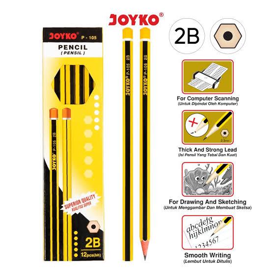 

Pensil 2B Joyko P-105 1 Pack isi 12 pcs