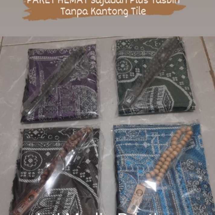 PROMO PROMO Paket Souvenir Sajadah Muka Turki plus Tasbih Bungkus Plastik Cocok Buat Souvenir Haji