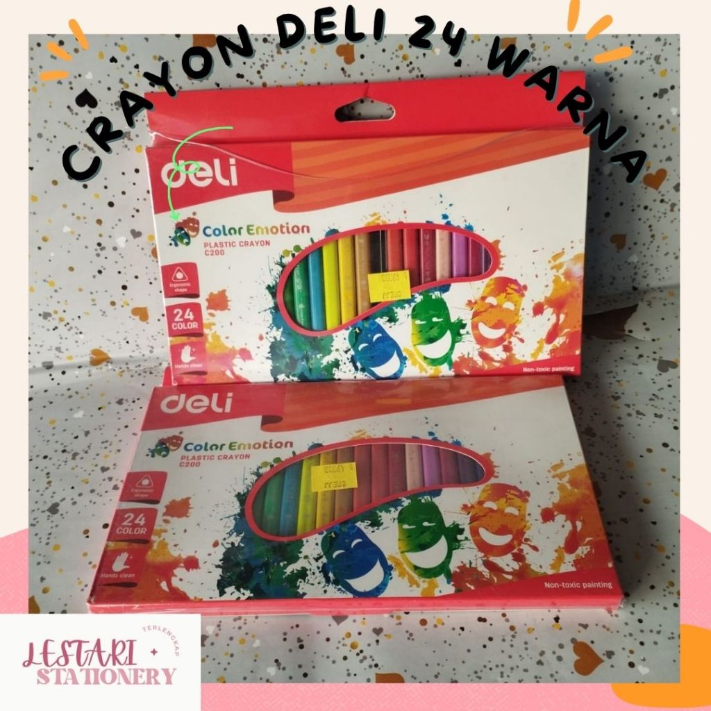 

Crayon Deli 24 Warna C200 | Color Emotion | Plastik Crayon | Lestari Stationery