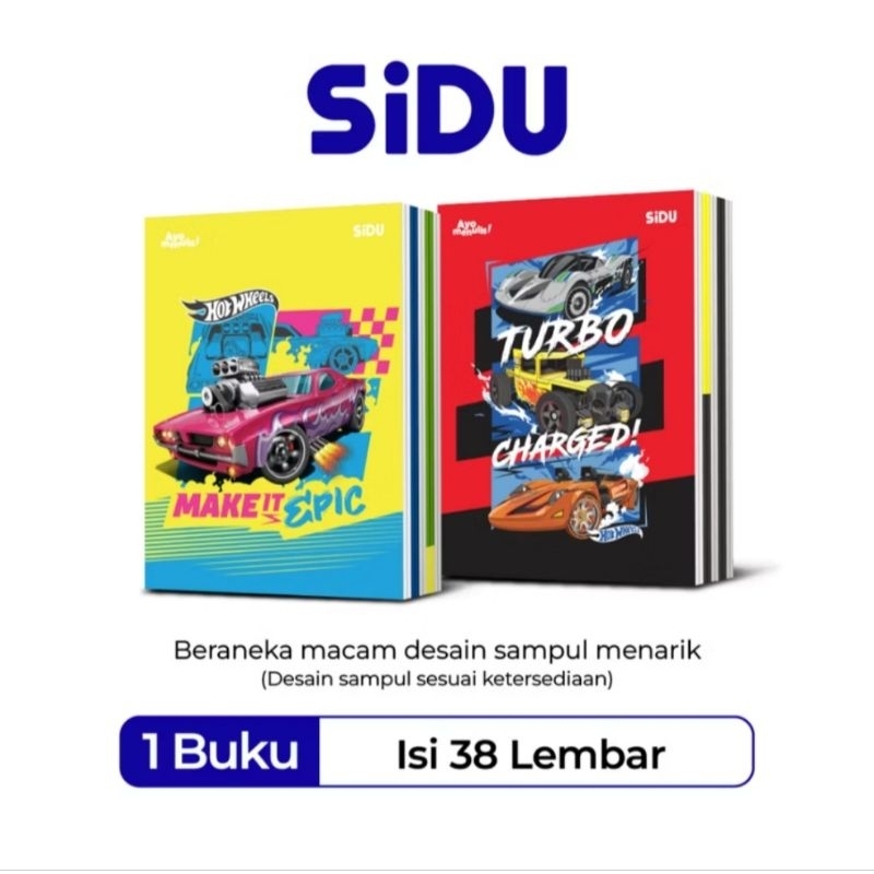 

SIDU Buku Tulis Hot Wheels 38 Lembar | 1pcs