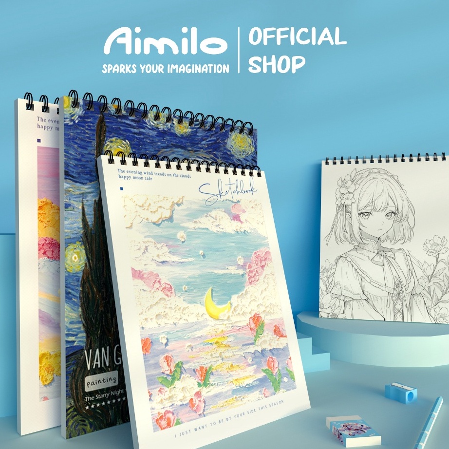 

SPESIAL READY Aimilo Sketchbook A4 Aesthetic Buku Gambar Vertikal Jilid Spiral 45 Lembar9 Halaman