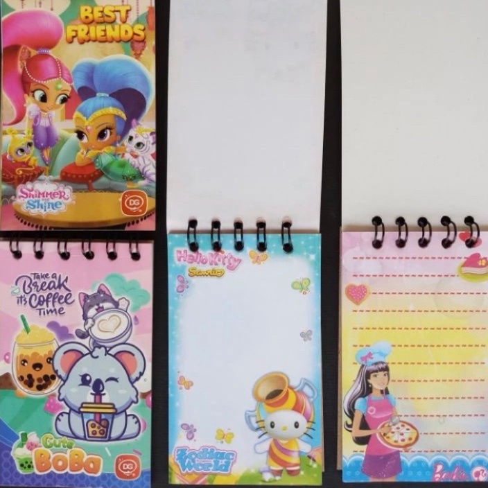 

DIJAMIN BARU 2pcs buku memo spiral anak 6x9cm