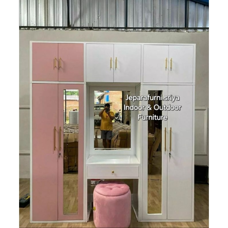 Lemari Baju 4 Pintu Jati Jepara l Lemari Pakaian 4 Pintu l Almari baju jati Jepara l Almarj Pakaian 