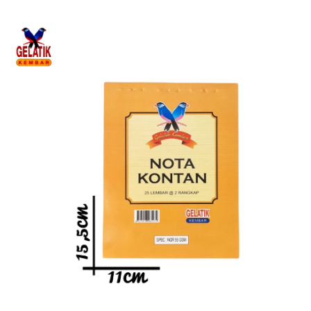 

(Pcs) GELATIK - Nota Kontan Kecil 2 PLY Rangkap